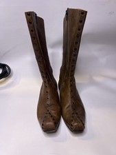 CYDWOQ VINTAGE studded brown leather boots size 37.5