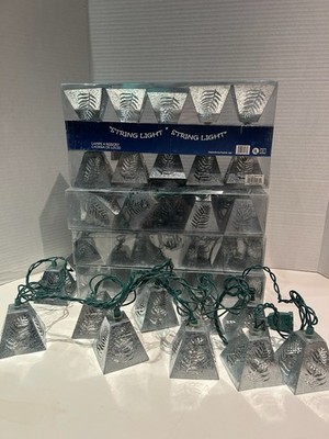 Lot Of 5 Sets Grandrich 10 Pc String Light Aluminum Fern Pattern Shade 9' 4''