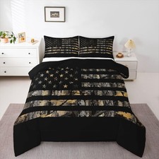 Feelyou American Flag Camo Comforter Set All Season Hunting Bedding Set 1