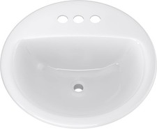 Transitional 19" Circular White Vitreous China Sink - Durable Stylish Design