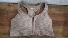 Avia Large Sports Bra Brown Space Dye Front Zip Padded