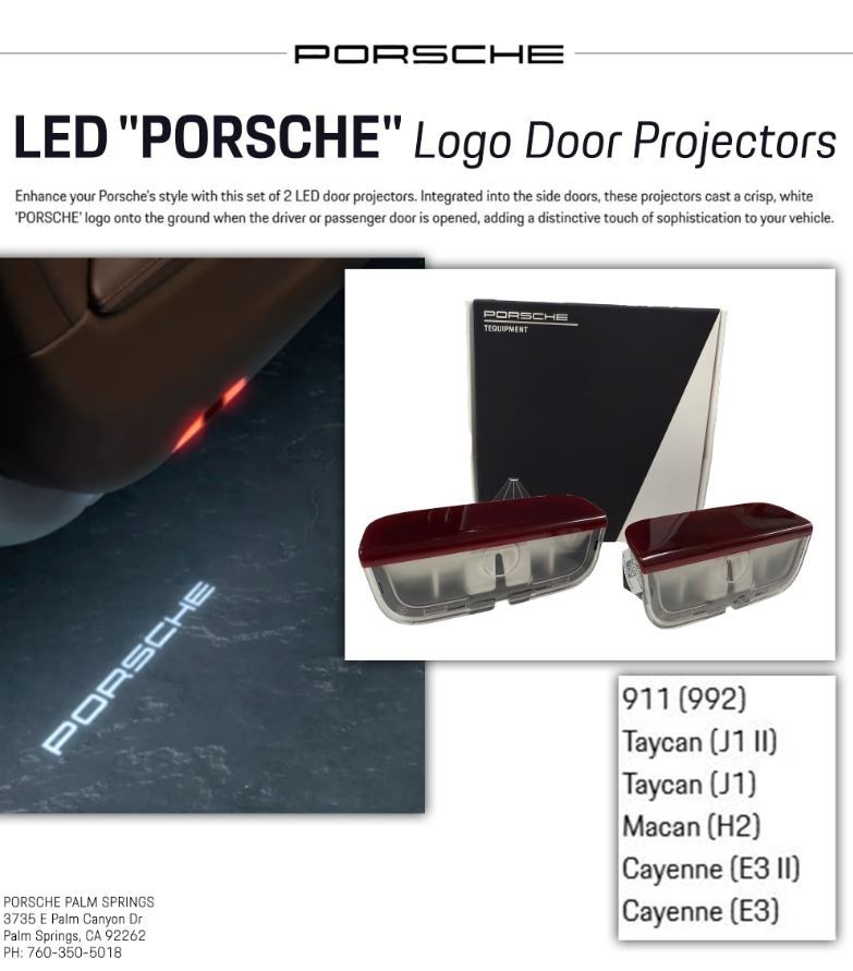 1 Set (2 Projectors) Genuine Porsche Projector Puddle Light