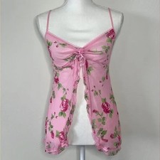 Victoria  s Secret Y2K Floral Mesh Babydoll