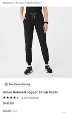 Figs Technical Women's Uman Relaxed Jogger Scrub Pants. 2XL Regular. Black. NWT.
