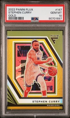 2022-23 Panini Flux Stephen Curry #147 Gold /10 PSA 10