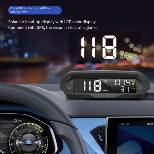 Auto HUD Display mit Solar Power GPS Tacho und Alarmfunktionalit?t