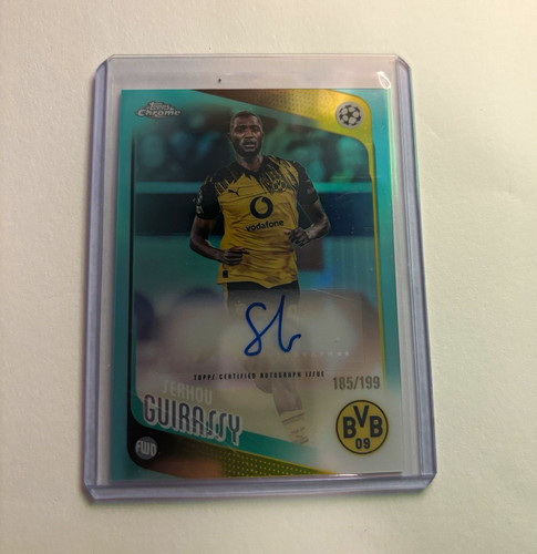 Topps 2026 Topps Chrome UEFA Serhou Guirassy Dortmund Auto Aqua /199 #CA-GU
