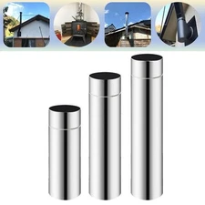 Silver Stove Pipe Stainless Steel 1pc 20cm/30cm/40cm Chimney Flue Liner