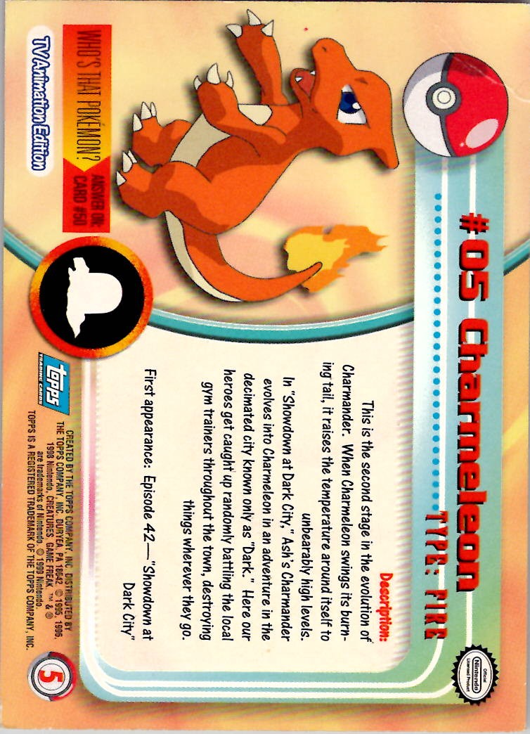Charmeleon 5 1999 Topps TV LP