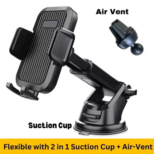 Universal Car Mobile Phone Holder 360° Windscreen Dashboard Stand Air Vent Mount - Image 2 of 4
