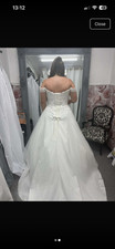 Wed2B white wedding dress size 16 used corset back