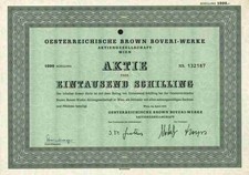 Oesterreichische Brown Boveri Werke AG 1975 Wiedeń Salzburg ABB BBC 1000 ÖS RZADKI