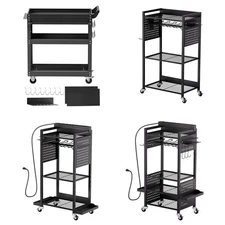 Uimoso 4/5-Tier Rolling Tool Cart with Charging Station for Garage Organization
