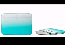 Used Kate Spade JAE Teal Green Ombre 15  Soft Padded Laptop Sleeve Case