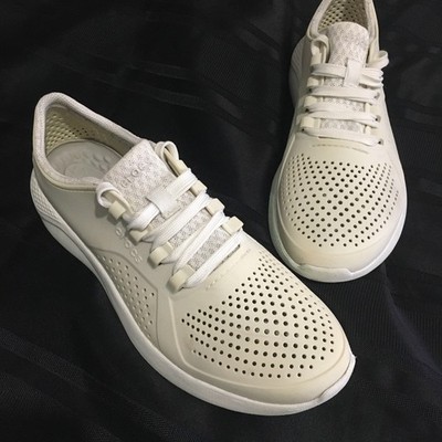 Crocs LiteRide 360 Pacer Men Ivory Lace-Up Shoes Size M9/10