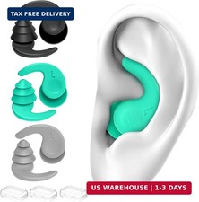 Swimming Ear Plugs for Adults,3 Pairs Waterproof Reusable Silicone Swim Earplugs