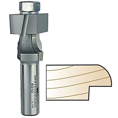 Whiteside Recessed Door Edge Bit, 1/2 in. SH x 1-1/8 in. CL 6010