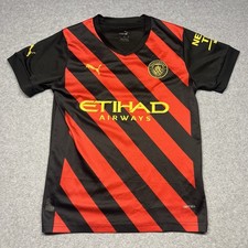 Manchester City Soccer Jersey Men's Small Kit Red Black Puma Haaland 9 Dry Cell