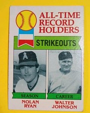 1979 Topps Card Baseball Nolan Ryan Johnson All Time Strikeouts #417 Iconic Card