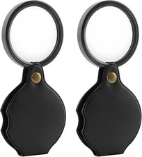 20X Pocket Magnifier, 2Pcs Mini Folding Magni...