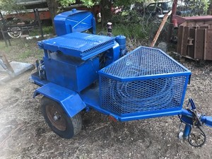 2 Outlet Gas Powered Hydraulic Pump On Trailer