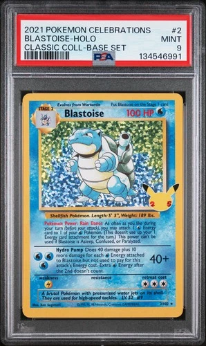 2021 POKEMON CELEBRATIONS CLASSIC COLLECTION #2 BLASTOISE-HOLO PSA 9