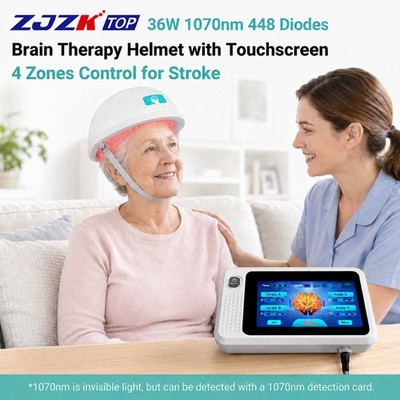 4-Zone 448 LED 1070nm Photobiomodulation Brain Helmet for Anxiety Mental Clarity