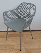 4 Stück Wohnzimmerstuhl Terrassenstühle Esszimmer Garten Balkon Gitter hoch Grau