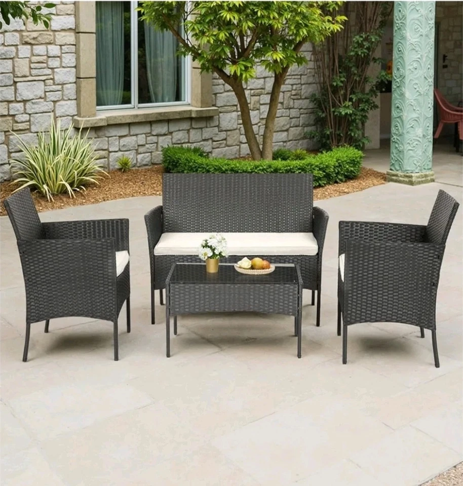 Patio Furniture Set 3 Pieces, Outdoor Wicker Furniture with Coffee Table 2025 - Image 3 of 4