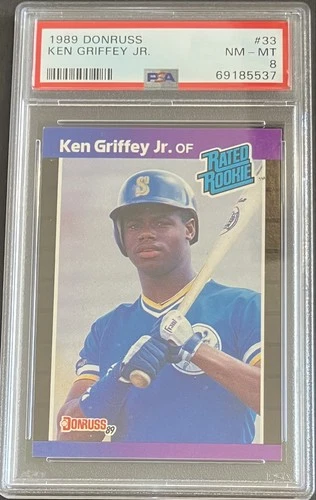 1989 Donruss - Rated Rookie Ken Griffey Jr #33 PSA 8 RC Seattle Mariners HOF