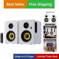 4” HiFi Bookshelf Speakers with Studio Mode, 80W Active, Bluetooth 5.4/Optica...