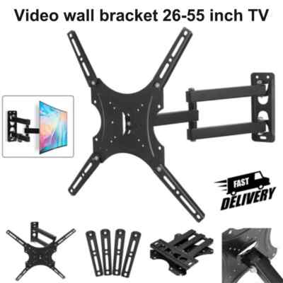 Full Motion TV Wall Mount Bracket Swivel Tilt for 26 32 36 37 40 42 46 49 50 55''