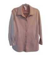 Wynnelayers Size Medium Stretch Faux Suede Shirt Jacket Pink/rose