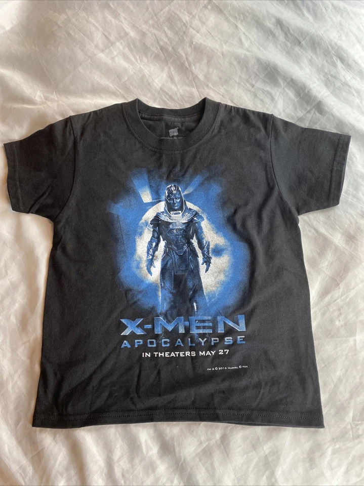 Camiseta negra nueva sin etiquetas promoción de películas para niños 2016 X-Men Apocalypse talla S 6-8 Foto 2 de 4