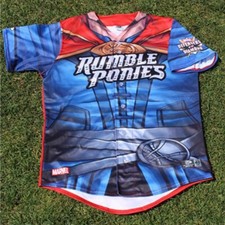 2022 Binghamton Rumble Ponies #18 Dr. Strange Autographed Game Worn Jersey XL