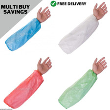 Disposable Plastic Arm Sleeves Covers Oversleeve Cleaning Protective Blue