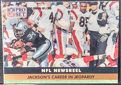 1991 NFL Pro Set News Reel Bo Jackson's Career In Jeopardy #346 Oakland Raiders