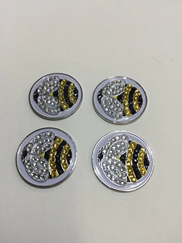 J&M GOLF EverGolf Crystal Golf Ball Markers, Pack of 4, Bumble Bee