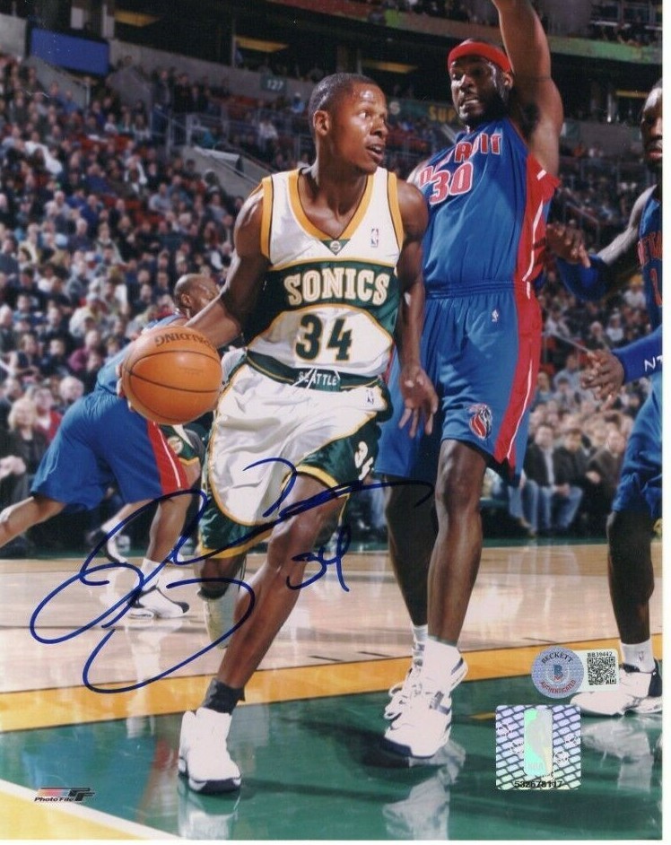 Ray Allen Autographed Signed Seattle Supersonics 8X10 PHOTO PHOTOFILE BECKETT COA HOF RARE 