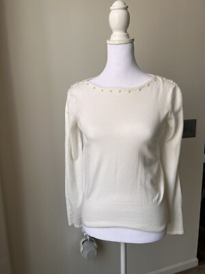 Zarina Collection White Sweater Sz S Womens