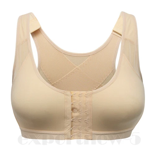 Women's Posture Corrector Bra Wireless Back Support Lift Up Front Closure Bra UK - Picture 21 of 24