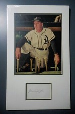 Sport Mag Matted 11 X 18 Jimmy Dykes Philadelphia A's with 3X5 Auto Dec. 1976