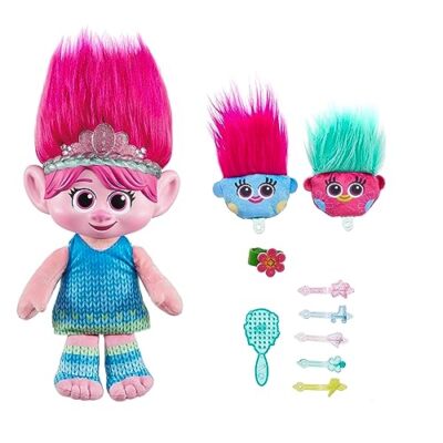 DreamWorks Trolls Band Together Plüschtier, HAIR POPS Showtime Surprise Queen Pop