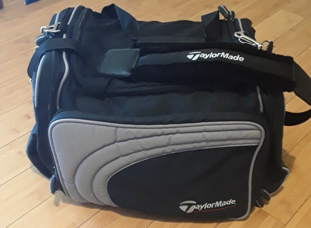 TaylorMade Golf Duffle Sports Gym Travel 21" Bag Black Grey w/Shoulder