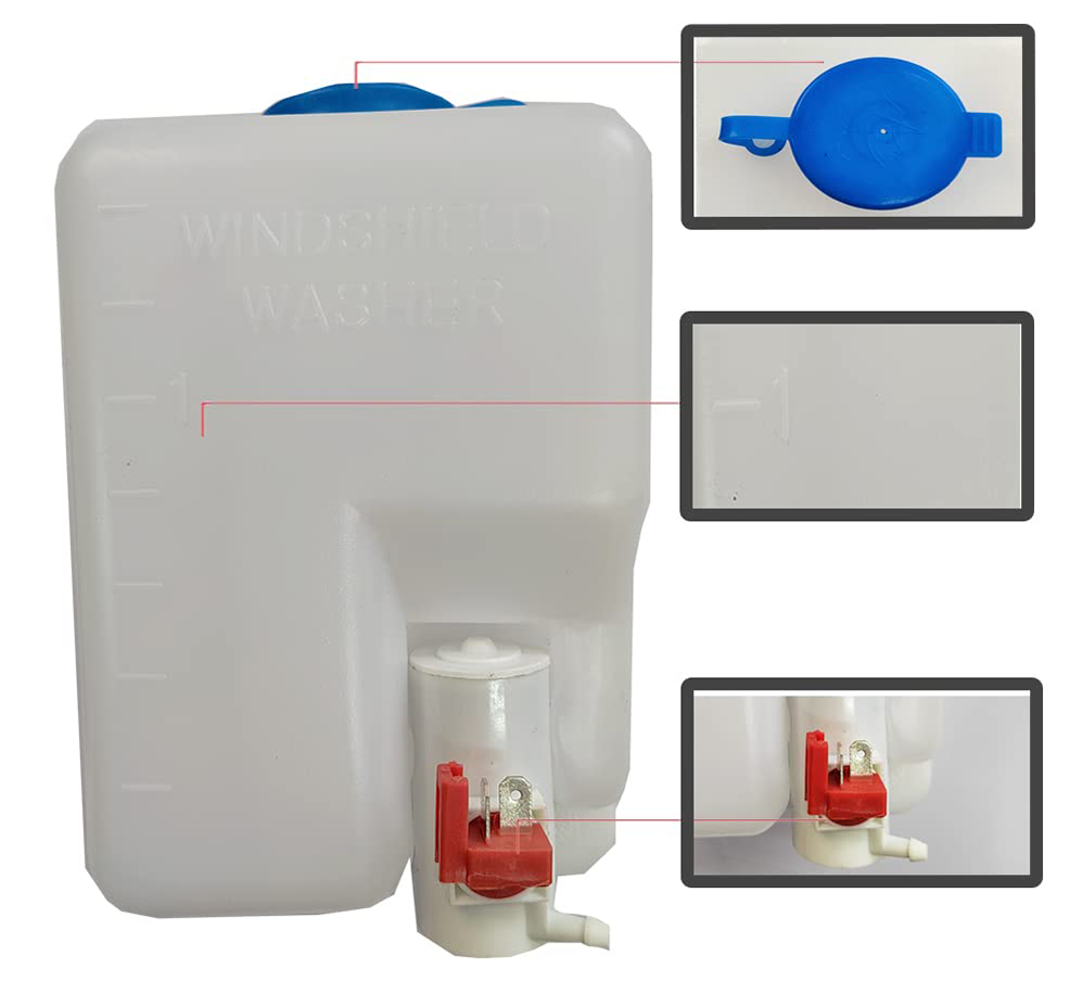 Electric Windshield Wiper Motor Washer Reservoir Kit For Utv Polaris