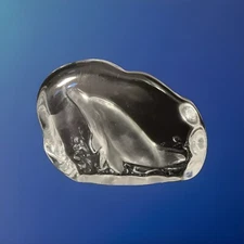 Lead Crystal Dolphin Paperweight France Cristal d'Arques Porpoise Sea Life Waves