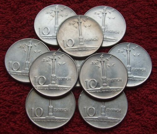 POLAND SET OF COINS 10 ZLOTYCH COLUMN SIGMUND 1965 YEAR !!! ONE PIECE LOT 1 PC - Picture 1 of 1