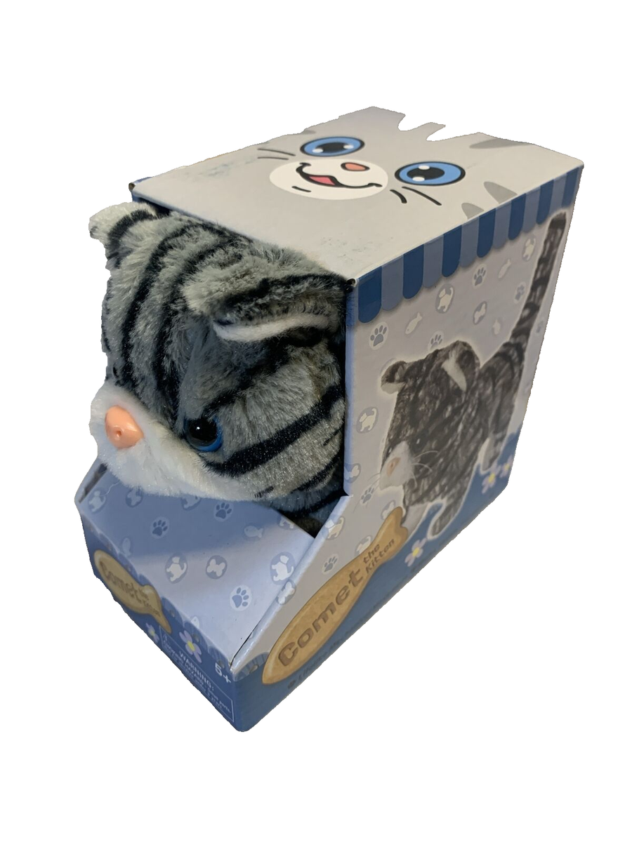 Comet the Life Like Mechanical Kitten Silver** Walk Meows, Tails