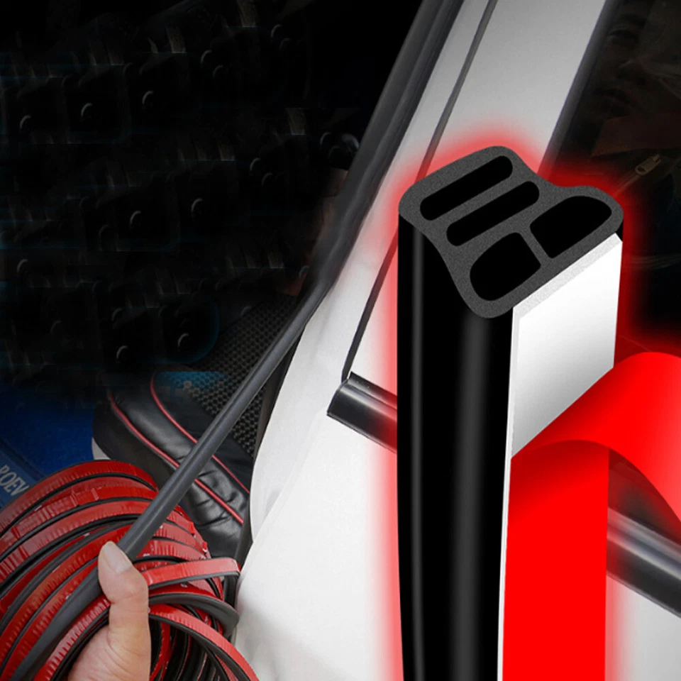 Tira de sellado de goma para puerta de coche aislamiento acústico 2 m Foto 2 de 4