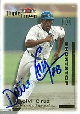 Deivi Cruz autographed Baseball Card Detroit Tigers 2001 Fleer Triple Crown #221